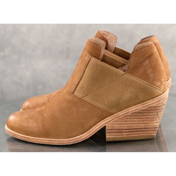 Eileen Fisher Perry $245 Women's Booties Boots Size 6.5 Leather Tan - Picture 2 of 13